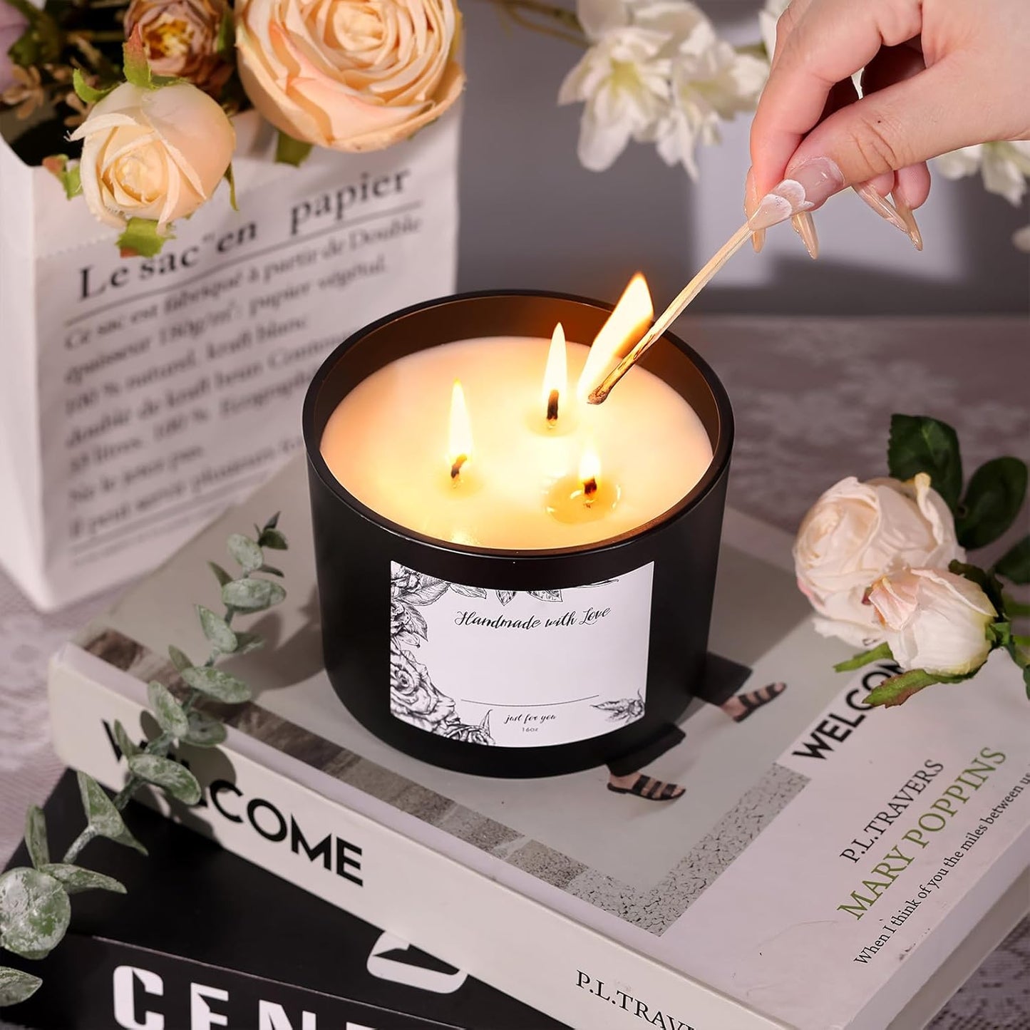 Frosted 3 Wick Candle Jar