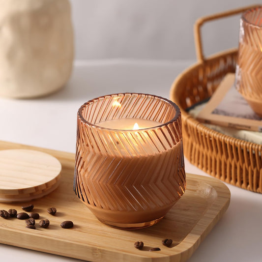 Amber Glass Candle Jar with Lid