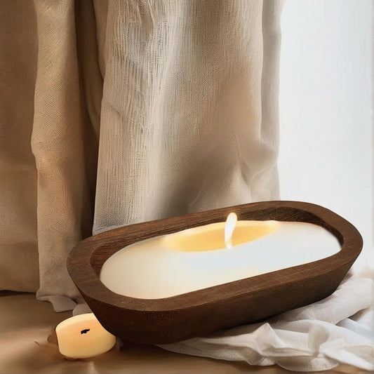 Wooden Dough Bowl Vessel