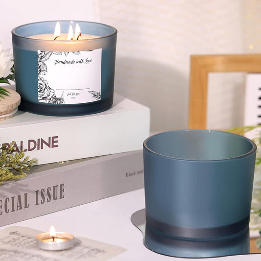 Frosted 3 Wick Candle Jar